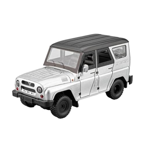 Für UAZ Hunter SUV 1:24 Legierungsdruckgussmodell Simulierter Ton Und Licht Heimdekorationsgeschenke(Silver) von AQMUZE