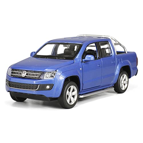 Für Volkswagen 1:30 Alu-Pick-up-Automodell Sound Und Licht Ziehen 4 Türen Zurück, Geöffnetes Kinderspielzeuggeschenk(Blau) von AQMUZE