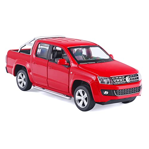 Für Volkswagen 1:30 Alu-Pick-up-Automodell Sound Und Licht Ziehen 4 Türen Zurück, Geöffnetes Kinderspielzeuggeschenk(Rot) von AQMUZE