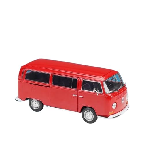 Für Volkswagen 1973 T2 Bus 1:24 Stadtbusmodell Legierung Metall Touring Bus Fahrzeugsammlung Dekoration(Red) von AQMUZE