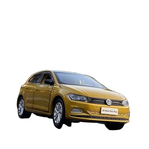 Für Volkswagen Polo Plus 1:32 Druckguss Metall Analog Auto Modell Geschenk(Gold) von AQMUZE