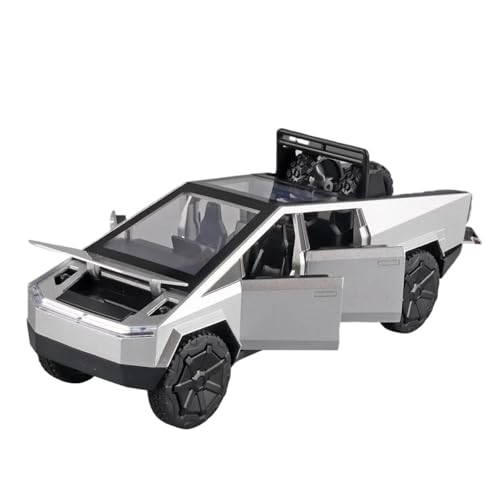 Geeignet Für Cybertruck 1:28 Legierungsmodellsammlung Hobbydekorationen(Silver) von AQMUZE