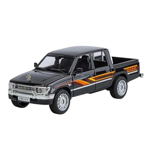 Geeignet Für Hilux Pickup Truck 1/32 Legierungsmodell Druckguss Simulation Sammlung Sound Und Licht Dekoration(Black) von AQMUZE