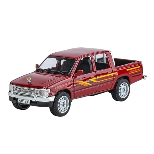 Geeignet Für Hilux Pickup Truck 1/32 Legierungsmodell Druckguss Simulation Sammlung Sound Und Licht Dekoration(Red) von AQMUZE