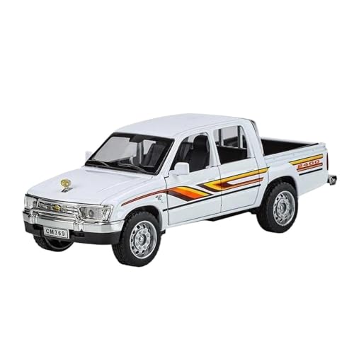Geeignet Für Hilux Pickup Truck 1/32 Legierungsmodell Druckguss Simulation Sammlung Sound Und Licht Dekoration(White) von AQMUZE