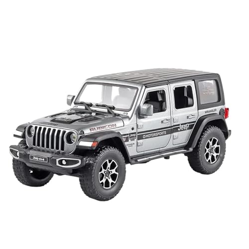 Geeignet Für Jeep Wrangler Off-Road 1:22 Legierung Automodell Druckguss Sound Und Licht Inneneinrichtung(Silver) von AQMUZE