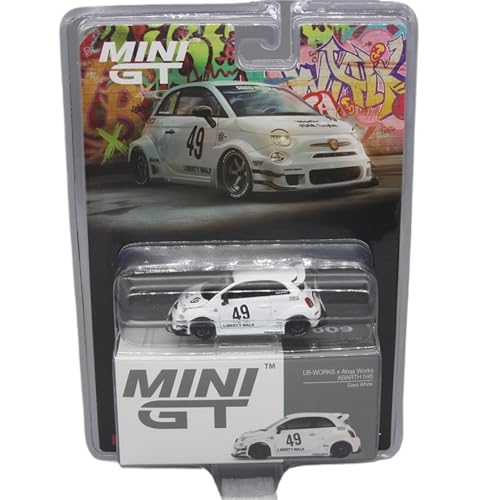 Mini GT Weiß 1:64 Sportwagenmodell Abarth 595LB Wide Body Passend Für Lamborghini(White) von AQMUZE