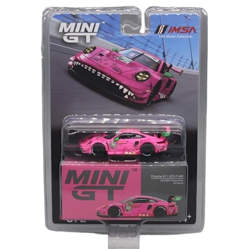 Mini GT1:64 Rennmodell 23 Jahre Racing 992 GT3 R#80 Rosa Dinosaurier Für Porsche Legierung(Multi-Colored) von AQMUZE