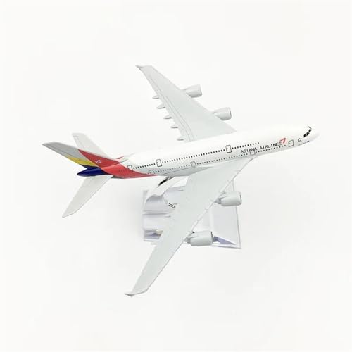 Miniaturmodelle Flugzeuge 1 400 Asiana Airlines A380 Flugzeugmodell Metallsimulation Verkehrsflugzeuglegierung Statisches Modell von AQMUZE