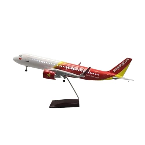 Miniaturmodelle Flugzeuge 1 80 Großes Maßstab Für A320 Vietjet -Flugzeugmodellebene Mit Lichtern Und Rädern Harz Sammlerebene Gesammelt(No loght) von AQMUZE