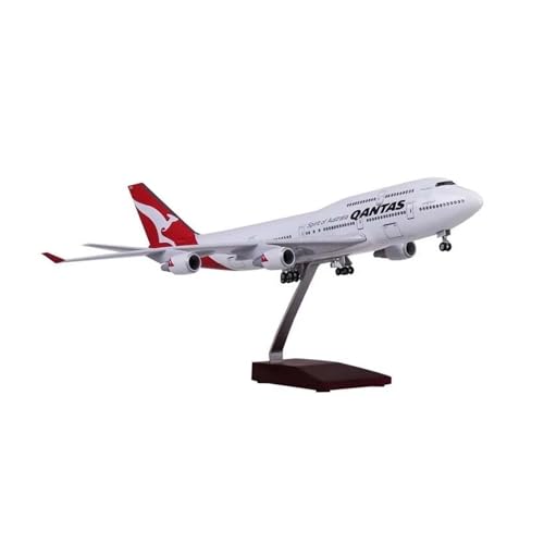 Miniaturmodelle Flugzeuge 1: 150 Skala 47 cm Für Qantas 747 Modellebene Harzharz Die-Cast-Flugzeuge Qantas-Flugzeugmodell Für Die Sammelanzeige(with Light) von AQMUZE