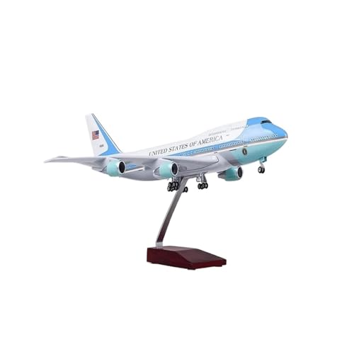 Miniaturmodelle Flugzeuge 47 cm Für B747 Force One -Flugzeugmodellflugzeugharz Sammlung Ebene W Light and Rad for Collection Display(with Light) von AQMUZE