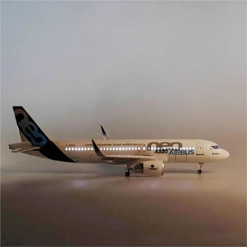 Miniaturmodelle Flugzeuge 47CM 1 80 Flugzeug A320NEO Air Airlines Modell Spielzeug Licht Getriebe Druckguss Harz Flugzeug Modell(with Light) von AQMUZE