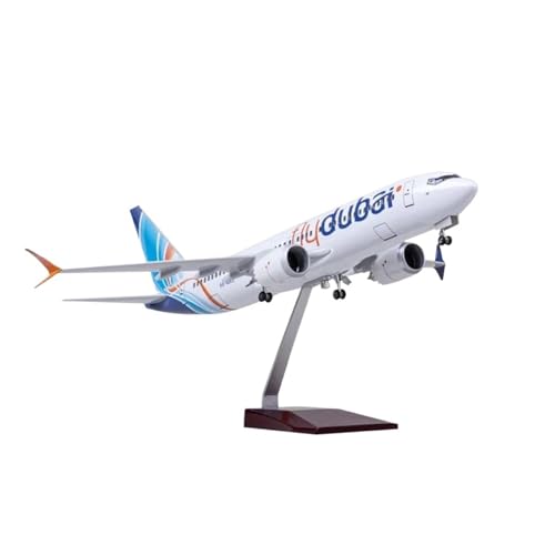 Miniaturmodelle Flugzeuge 47CM Für Modell B737 MAX Dubai Harz Flugzeug Modell Gesammelt Von Luftfahrt Statische Display Flugzeug Modell Desktop(with Light) von AQMUZE