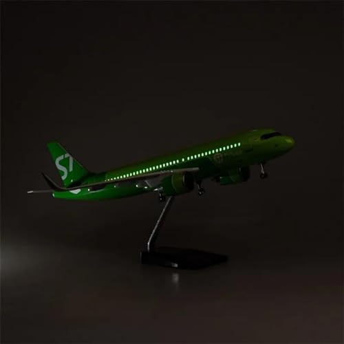 Miniaturmodelle Flugzeuge Für A320 NEO Siberia S7 Luftfahrtmodell Im Maßstab 1 80, Flugzeug-Radfahrwerk, Druckguss-Harz-Modellflugzeug(with Light) von AQMUZE