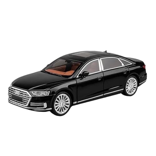 Passend Für Audi A8 1:24 Druckguss-Legierung Limousine Modellguss Sammlung Sound Und Licht Dekoration(Black) von AQMUZE
