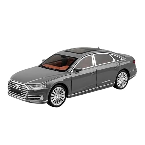 Passend Für Audi A8 1:24 Druckguss-Legierung Limousine Modellguss Sammlung Sound Und Licht Dekoration(Gray) von AQMUZE