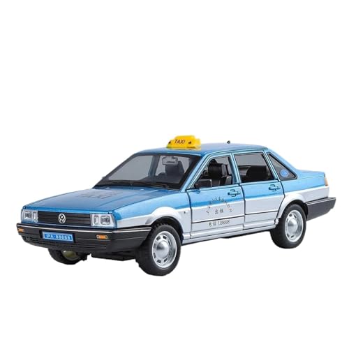 Passend Für Volkswagen Santana Taxi 1:24 Legierungsmodell Druckguss Sound Und Licht Dekoration(Blue) von AQMUZE