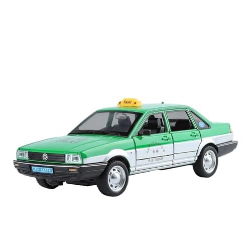 Passend Für Volkswagen Santana Taxi 1:24 Legierungsmodell Druckguss Sound Und Licht Dekoration(Green) von AQMUZE
