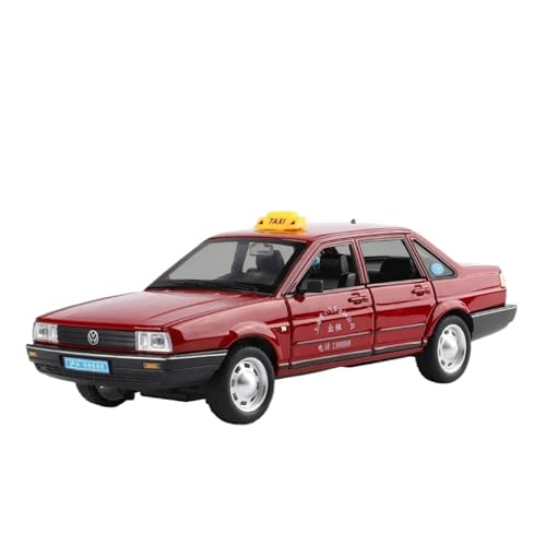Passend Für Volkswagen Santana Taxi 1:24 Legierungsmodell Druckguss Sound Und Licht Dekoration(Red) von AQMUZE