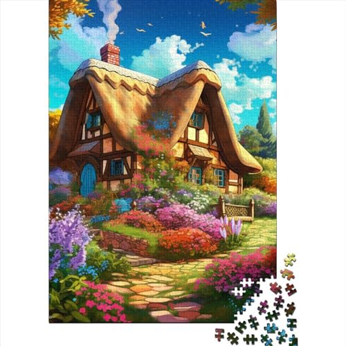 Bergdorf Hütte Puzzles 1000 Teile Schwer Puzzle Spielzeug Lernspiel Impossible Herausforderungsspielzeug Für Erwachsene Und Kinder Ab 14 Jahren 1000pcs (75x50cm) von AQOVARLUX