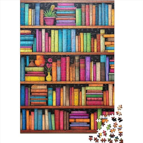 Bücherschrank Puzzles 1000 Teile Schwer Puzzle Spielzeug Pädagogisches Spiel Impossible Herausforderung Spielzeug Für Erwachsene Und Kinder in Bewährter 1000pcs (75x50cm) von AQOVARLUX