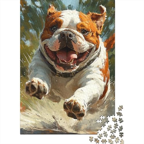 BullHund Puzzle 1000-teilige Schwer Puzzle Spielzeug Pädagogisches Spiel Impossible Herausforderungsspielzeug Für Erwachsene Und Kinder Ab 12 Jahren 1000pcs (75x50cm) von AQOVARLUX
