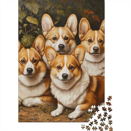 Corgi Puzzle 1000-teilige Schwer Puzzle Spielzeug Pädagogisches Spiel Impossible Herausforderung Spielzeug Für Erwachsene Und Kinder Ab 14 Jahren 1000pcs (75x50cm) von AQOVARLUX