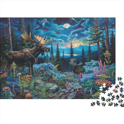 Elch Puzzle 1000 Teile Puzzle Für Erwachsene Und Kinder Ab 14 Jahren Puzzel 1000pcs (75x50cm) von AQOVARLUX