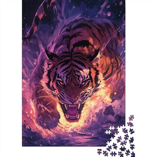 Tiger Puzzles 1000 Teile Schwer Puzzle Spielzeug Pädagogisches Spiel Impossible Herausforderung Spielzeug Für Erwachsene Und Kinder Ab 14 Jahren 1000pcs (75x50cm) von AQOVARLUX