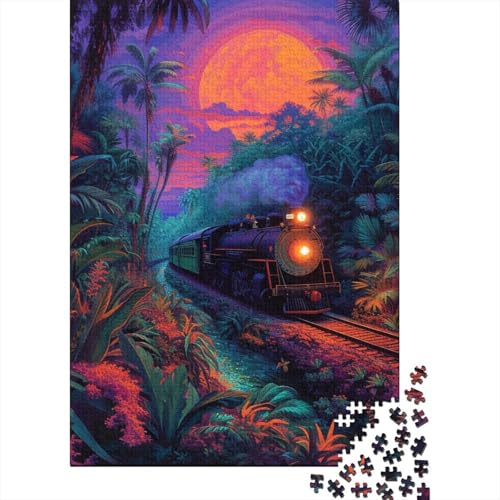 Zug Sternennacht Puzzles 1000 Teile Schwer Puzzle Spielzeug Pädagogisches Spiel Impossible Herausforderung Spielzeug Für Erwachsene Und Kinder in Bewährter 1000pcs (75x50cm) von AQOVARLUX