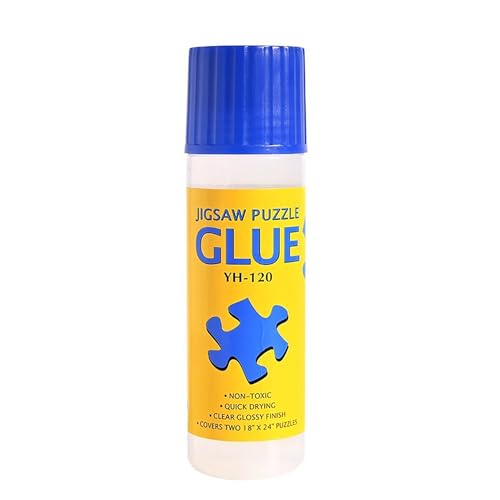 AQSQWQ Puzzle Kleber Transparenter Puzzlekleber mit Applikator, Puzzleleim, Geeignet für Befestigen und Aufhängen von Puzzles, Schnell Trocknend, 120ml von AQSQWQ