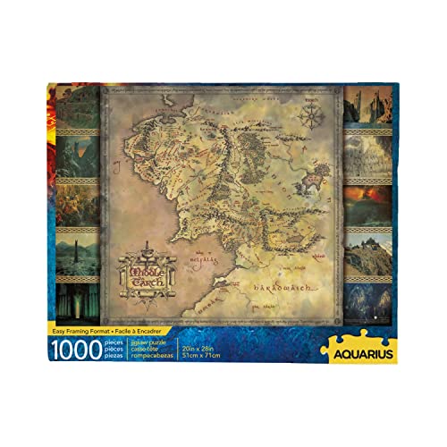 AQUARIUS 65370 Lord of The Rings Map 1000 Piece Jigsaw Puzzle, Multi-Colored, One Size von AQUARIUS