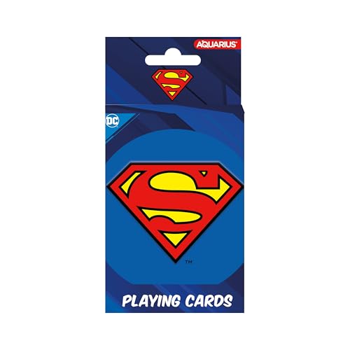 AQUARIUS DC Comics Superman-Spielkartendeck mit dekorativer Dose – Superman-Themen-Deck mit Karten für Ihre Lieblingskartenspiele – Offiziell lizenzierte DC Comics Merchandise & Sammlerstücke von AQUARIUS
