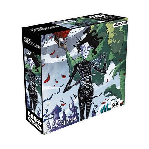 AQUARIUS Edward Scissorhands Puzzle mit 500 Teilen (500-teiliges Puzzle) – blendfrei – präzise Passform – offiziell lizenzierte Edward Scherenhände Merchandise & Sammlerstücke – 40,6 x 50,8 cm von AQUARIUS