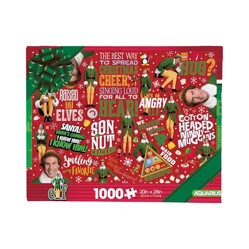AQUARIUS Elfen-Geschenkpapier, 1000-teiliges Puzzle (1000-teiliges Puzzle), blendfrei, präzise Passform, offizielles Lizenzprodukt und Sammlerstücke, 55,9 x 71,1 cm von AQUARIUS