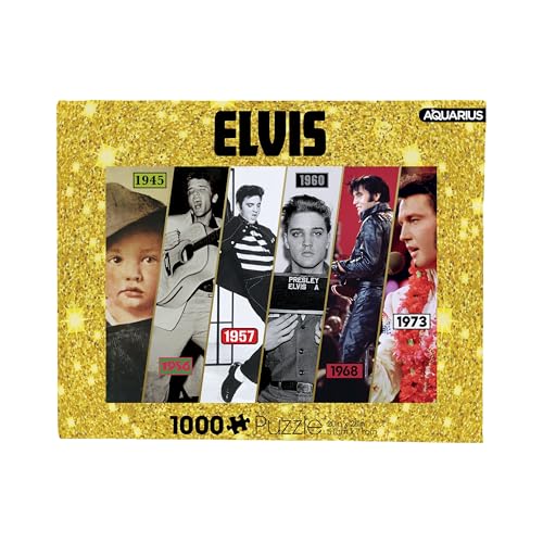 AQUARIUS Elvis Timeline Puzzle (1000 Piece Jigsaw Puzzle) - Glare Free - Precision Fit - Virtually No Puzzle Dust - Officially Licensed Elvis Collectibles - 20x28 Inches von AQUARIUS