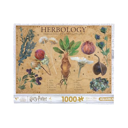 AQUARIUS Harry Potter Herbology 1000 Teile Puzzle (1000 Teile Puzzle) – blendfrei – präzise Passform – Offiziell Lizenziertes Harry-Potter-Merchandise-Produkt und Sammlerstücke – 50,8 x 71,1 cm von AQUARIUS