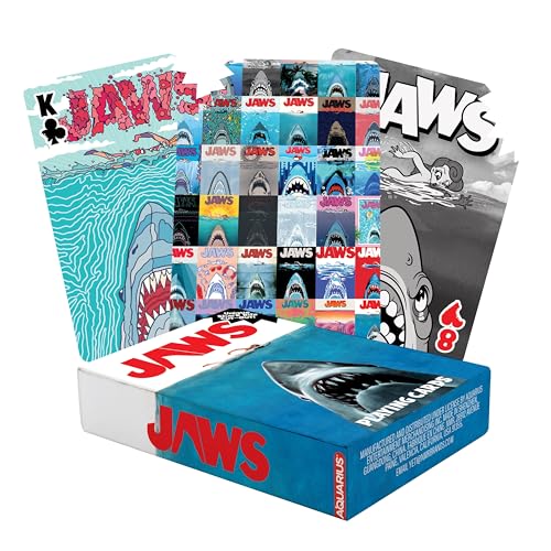 AQUARIUS Jaws Poster zum 50. Jahrestag – Jaws-Themen-Deck von Karten für Ihre Lieblingskartenspiele – offiziell lizenzierte Jaws-Merchandise-Artikel und Sammlerstücke von AQUARIUS
