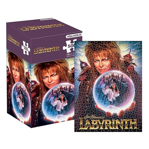 AQUARIUS Labyrinth Puzzle mit 500 Teilen (500-teiliges Puzzle), blendfrei, präzise Passform, offiziell lizenziertes Labyrinth-Merchandise-Produkt und Sammlerstücke, 35,6 x 48,3 cm von AQUARIUS