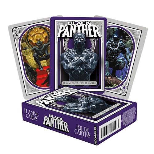 AQUARIUS Marvel Comics Black Panther Playing Cards - Black Panther Themed Deck of Cards for Your Favorite Card Games - Officially Licensed Marvel Merchandise & Collectibles - Poker Size von AQUARIUS