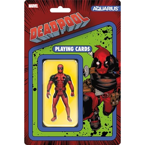 AQUARIUS Marvel Deadpool Premium Spielkarten – Kartendeck mit Deadpool-Thema für Ihre Lieblingskartenspiele – Offiziell lizenzierte Deadpool-Merchandise-Artikel und Sammlerstücke von AQUARIUS