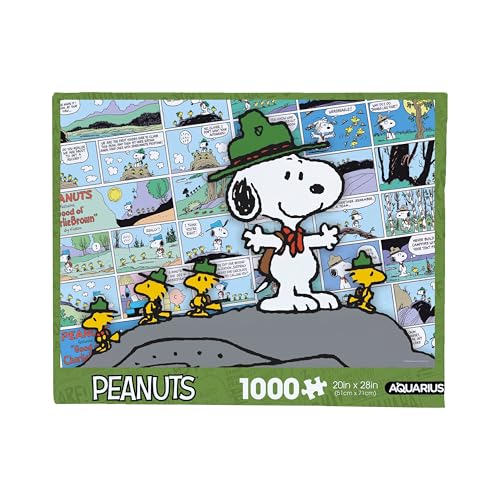 AQUARIUS Peanuts Snoopy Beagle Scouts – Comic-Puzzle mit 1000 Teilen (1000-teiliges Puzzle), blendfrei, präzise Passform, offiziell lizenzierte Peanuts-Waren und Sammlerstücke, 50,8 x 71,1 cm von AQUARIUS