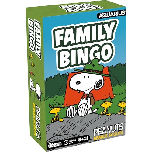 AQUARIUS Peanuts Snoopy Beagle Scouts Familien-Bingo, lustiges Familienparty-Spiel für Kinder, Jugendliche und Erwachsene, unterhaltsames Spieleabendgeschenk, offizielles Peanuts-Produkt AQUARIUS Peanuts Snoopy Beagle Scouts Familien-Bingo, lustiges Familienparty-Spiel für Kinder, Jugendliche und Erwachsene, unterhaltsames Spieleabendgeschenk, offizielles Peanuts-Produkt von AQUARIUS
