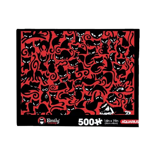 Aquarius Emily The Strange Puzzle (500-teiliges Puzzle), blendfrei, präzise Passform, praktisch kein Puzzlestaub, offiziell Lizenziertes Emily The Strange Collectibles, 35,6 x 48,3 cm von AQUARIUS