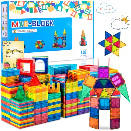 AQXONG 118Pcs Magnetische Bausteine Spielzeug, Magnetisches Bauspielzeug, Puzzle Baustein, Magnetisches Konstruktions Spielzeug für Kinder, Geeignet für Jungen und Mädchen ab 3 Jahren AQXONG 118Pcs Magnetische Bausteine Spielzeug, Magnetisches Bauspielzeug, Puzzle Baustein, Magnetisches Konstruktions Spielzeug für Kinder, Geeignet für Jungen und Mädchen ab 3 Jahren von AQXONG