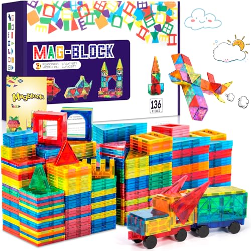 AQXONG 136Pcs Magnetische Bausteine Spielzeug, Magnetisches Bauspielzeug, Puzzle Baustein Spielzeug, Magnetisches Konstruktions Spielzeug für Kinder, Geeignet für Jungen und Mädchen ab 3 Jahren AQXONG 136Pcs Magnetische Bausteine Spielzeug, Magnetisches Bauspielzeug, Puzzle Baustein Spielzeug, Magnetisches Konstruktions Spielzeug für Kinder, Geeignet für Jungen und Mädchen ab 3 Jahren von AQXONG