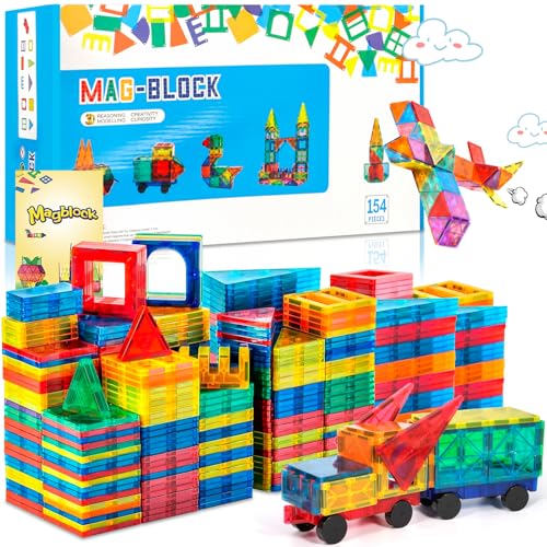 AQXONG 154Pcs Magnetische Bausteine Spielzeug, Magnetisches Bauspielzeug, Puzzle Baustein, Magnetisches Konstruktions Spielzeug für Kinder, Geeignet für Jungen und Mädchen ab 3 Jahren AQXONG 154Pcs Magnetische Bausteine Spielzeug, Magnetisches Bauspielzeug, Puzzle Baustein, Magnetisches Konstruktions Spielzeug für Kinder, Geeignet für Jungen und Mädchen ab 3 Jahren von AQXONG