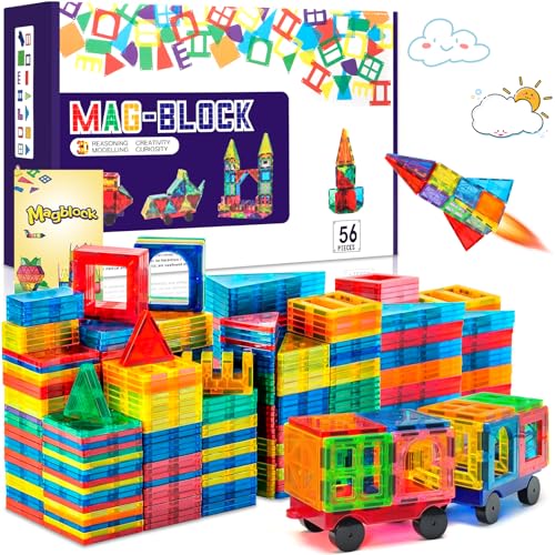 AQXONG 56 Pcs Magnetisches Bauspielzeug, Bunte Magnetische Bausteine Spielzeug, Pädagogische Bausteine Spielzeug, Konstruktionsspielzeug für Kinder, Geeignet für Jungen und Mädchen ab 3 Jahren AQXONG 56 Pcs Magnetisches Bauspielzeug, Bunte Magnetische Bausteine Spielzeug, Pädagogische Bausteine Spielzeug, Konstruktionsspielzeug für Kinder, Geeignet für Jungen und Mädchen ab 3 Jahren von AQXONG