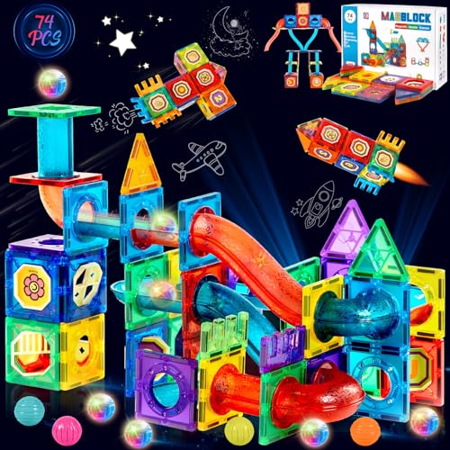 AQXONG 74 Pcs Magnetisches Bauspielzeug mit Rohren, Montessori Spielzeug für Kinder, Pädagogische Bausteine Spielzeug, Konstruktionsspielzeug für Kinder, Geeignet für Jungen und Mädchen ab 3 Jahren AQXONG 74 Pcs Magnetisches Bauspielzeug mit Rohren, Montessori Spielzeug für Kinder, Pädagogische Bausteine Spielzeug, Konstruktionsspielzeug für Kinder, Geeignet für Jungen und Mädchen ab 3 Jahren von AQXONG